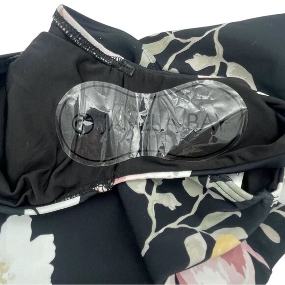 NWT Janela Bay Havana Black Floral Mid Rise Swim Bottoms Size XS Full Coverage - Picture 5 of 10